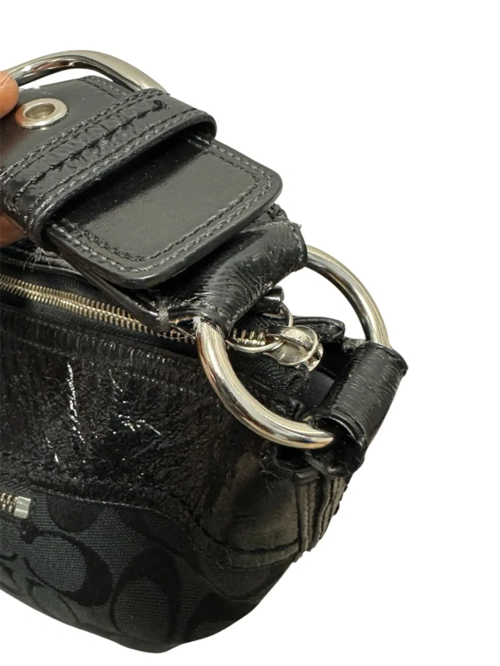 Coach Signature Black Boho Jacquard Canvas Handbag And Wallet - Picture 6 of 16